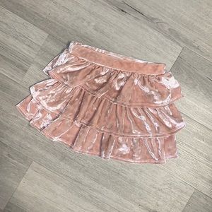 Pink girls “velvet”layered skirt size 4T